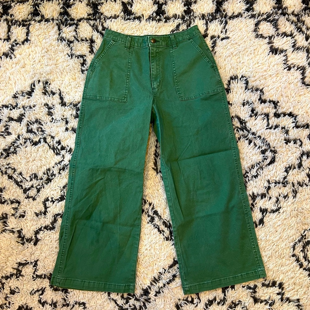 Universal Thread Women's Casual Wide Leg Jeans Size 6/28R Green Denim
